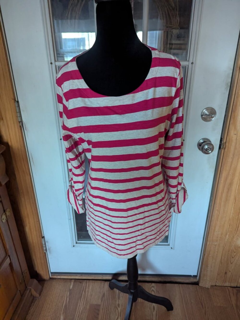 Top Adorable Hot Pink/White Coldwater Creek size medium
